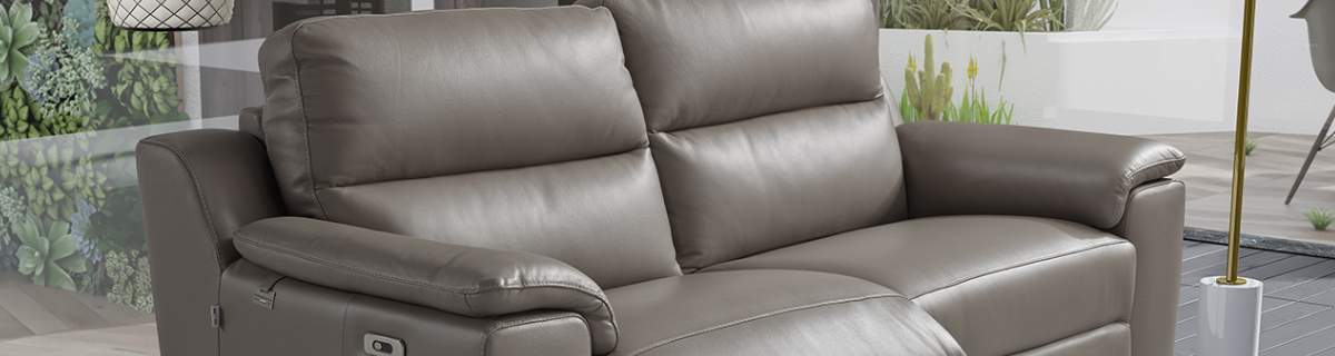 Leather 2 Seater Manual Recliner Sofas