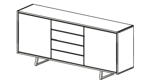 Sideboard 2 Door 4 Drawer