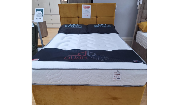 Double 2 Drawer Divan Set With Headboard