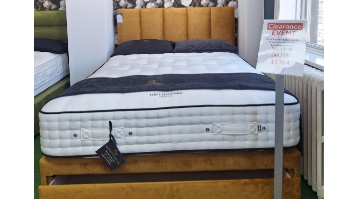 End Drawer Divan & Yellow Headboard
